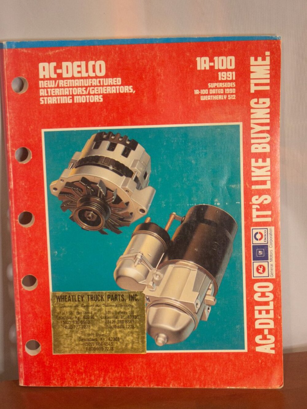 AC-Delco Alternators/Generators Starting Motors Parts Catalog 1A-100 1991
